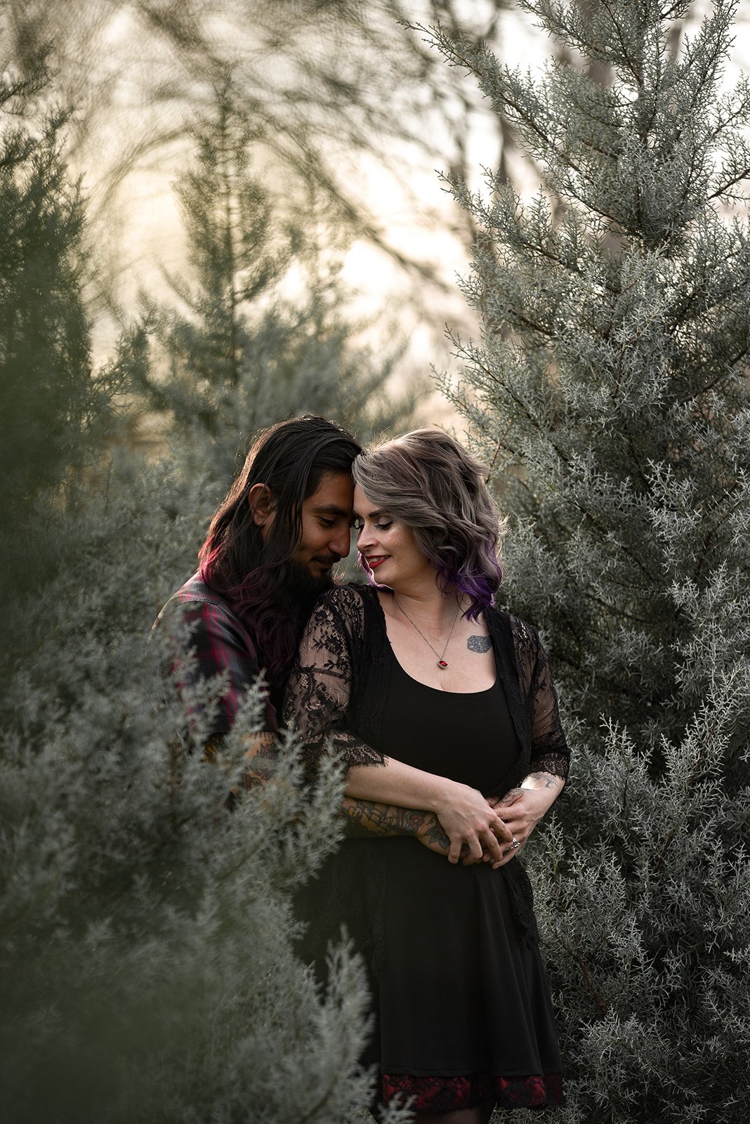 Close up engagement ring portrait during outdoor Sandy Springs GA session